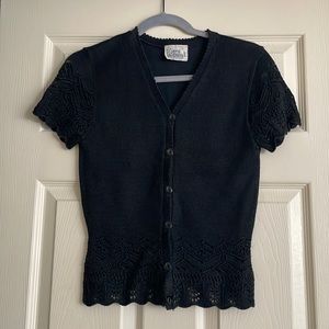 Short Sleeve Black Sweater